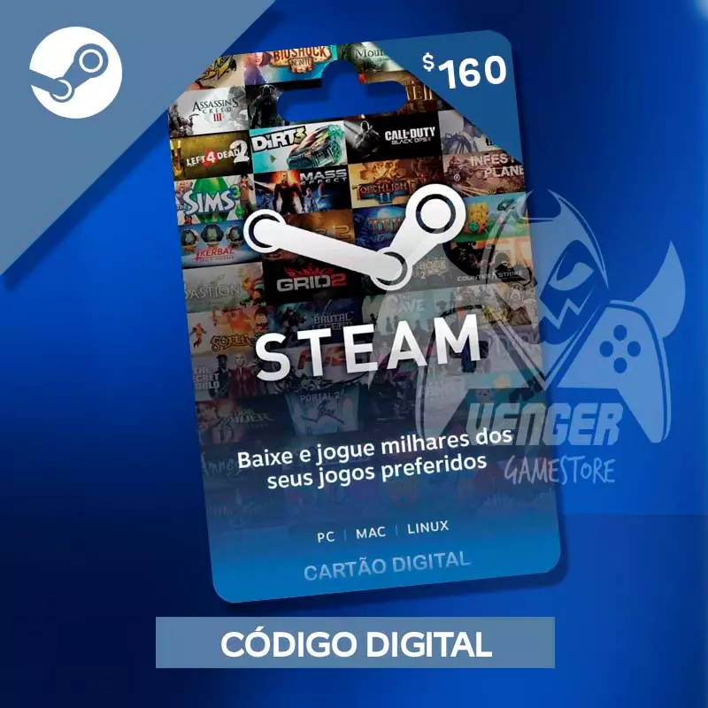 Steam R$160 BRL Gift Card - Brasileira - Venger Games